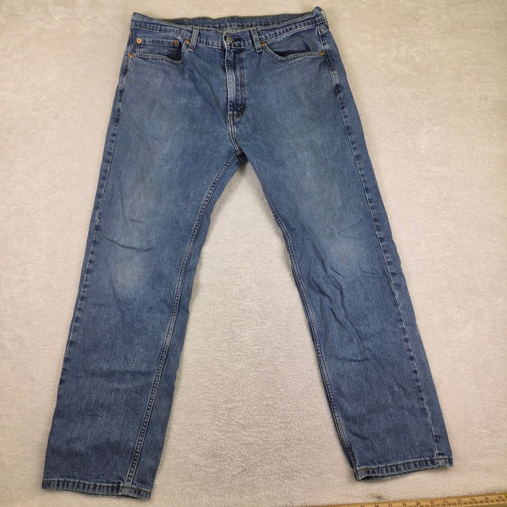Levi Strauss 505 Regular Fit Straight Leg Jeans Medium Wash Blue W36 L30